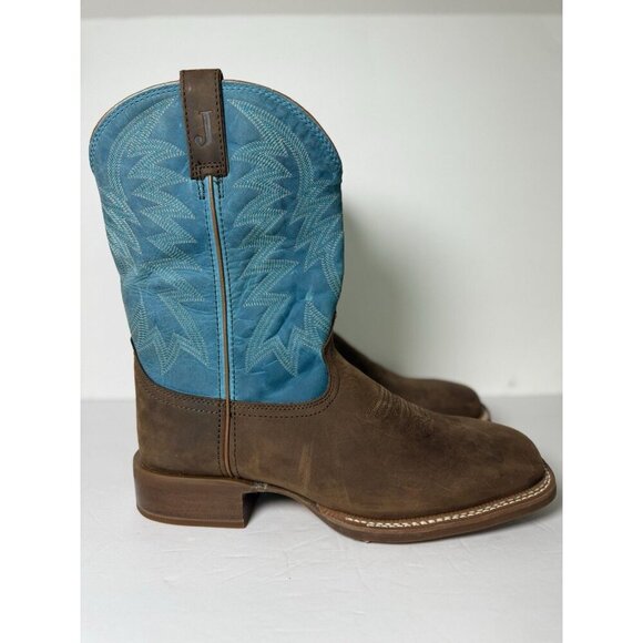 Justin‎ Big Bucks 11” Western Square Toe Walnut Boots Men Size 12D NEW Vibram - Picture 2 of 14